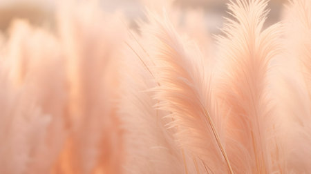 Pampas grass color peach fuzz monochrome background.Trend color of 2024. High quality photoの素材