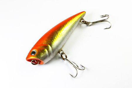 Colorful fishing lure with white background