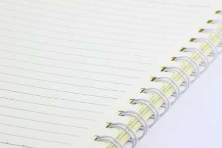 Blank notebook with white backgroundの写真素材