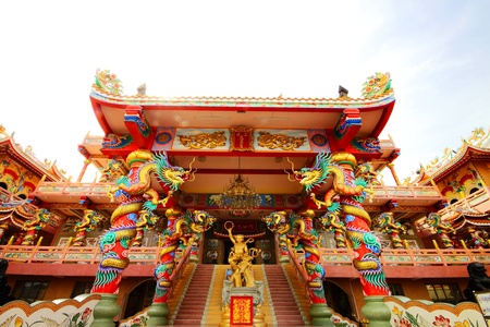 Chinese temple,Wihan Thep Sathit Phra Ki Ti Chaloem   San Chao Na Cha   ,chonburi Thailandのeditorial素材