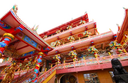 Chinese temple,Wihan Thep Sathit Phra Ki Ti Chaloem   San Chao Na Cha   ,chonburi Thailandのeditorial素材