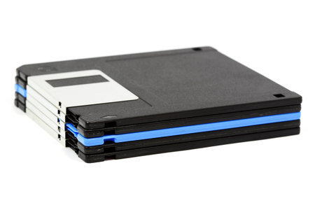 Old diskette with white background