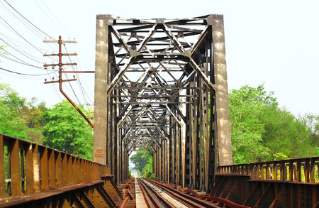 Old railway viaduct of Thailandの写真素材