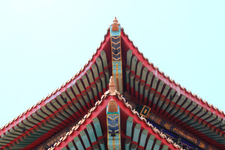 Roof of chinese templeの写真素材