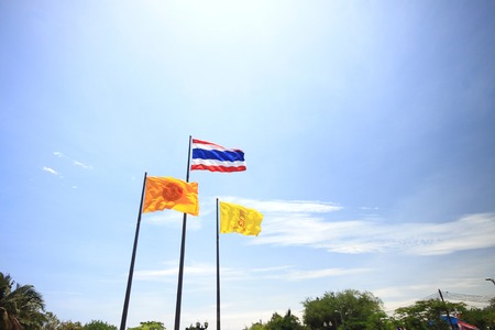 Big flag in thailandの写真素材