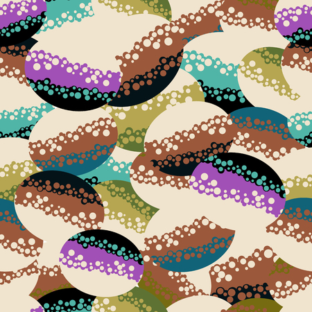 Abstract seamless pattern of multi-colored ovalsのイラスト素材