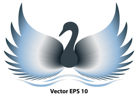 abstract swan drawing for a logo, no background. Vector illustrationのイラスト素材