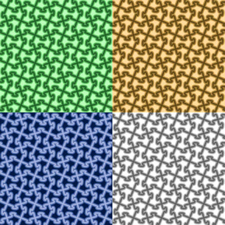 set of abstract seamless patterns from puzzles, tessellation.のイラスト素材