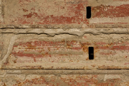 stacked up concrete form board used for constructionの写真素材