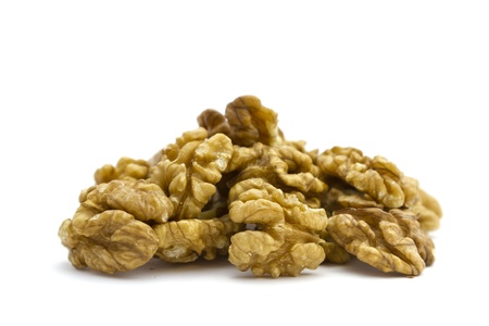 Side view walnut on white background の写真素材