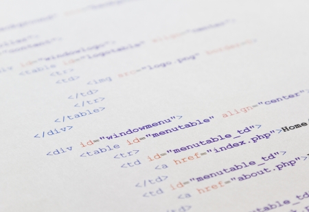 HTML code for a web pageの写真素材