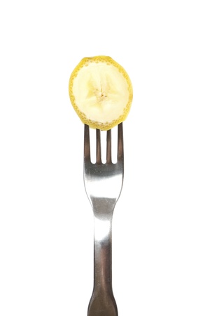 A fresh organic banana on white background の写真素材