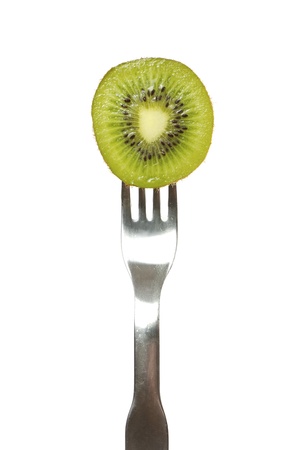 A fresh organic kiwi on white background の写真素材