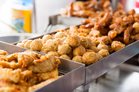 Fresh fried asian street food in Penang, Malaysia.の写真素材