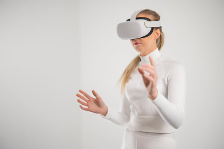 Modern Virtual Reality Experienceの写真素材