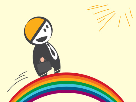Walking on the rainbowのイラスト素材