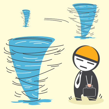 storms coming to businessmanのイラスト素材