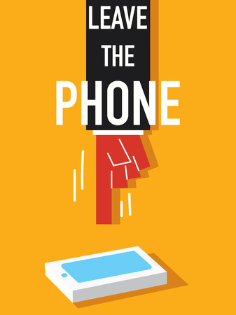 Word LEAVE THE PHONE illustrationのイラスト素材