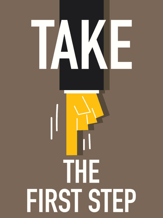 Word TAKE THE FIRST STEPのイラスト素材