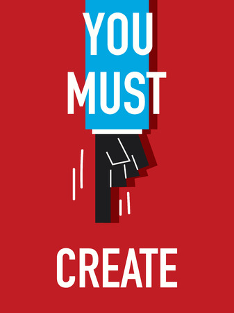 Words YOU MUST CREATEのイラスト素材