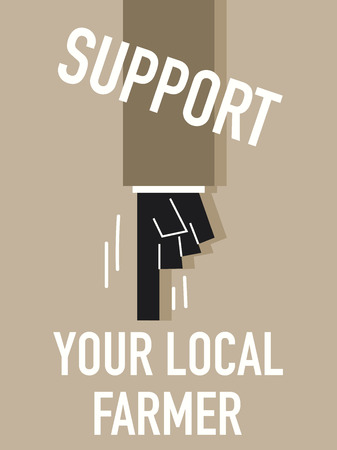 Words SUPPORT YOUR LOCAL FARMERのイラスト素材