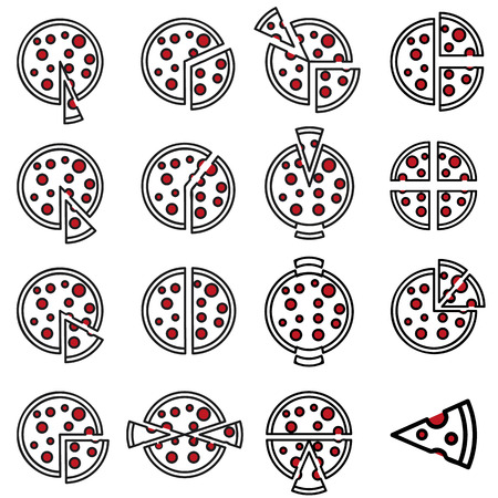 Pizza Market share icons setのイラスト素材