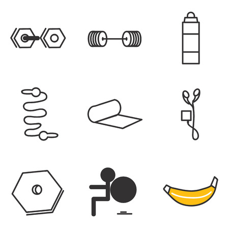 Gym icons setのイラスト素材