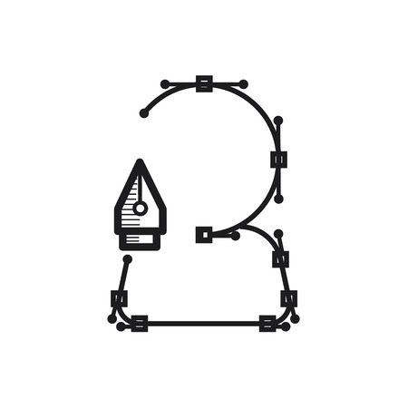 Man with pen toolのイラスト素材