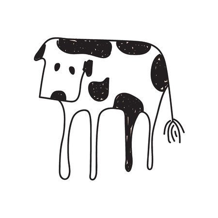 Cow Hand drawnのイラスト素材