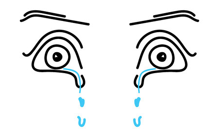 Crying hand drawnのイラスト素材