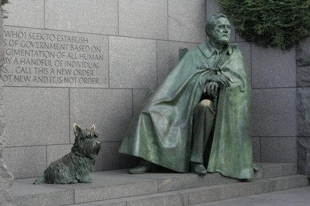 FDR statue at FDR Memorialの写真素材