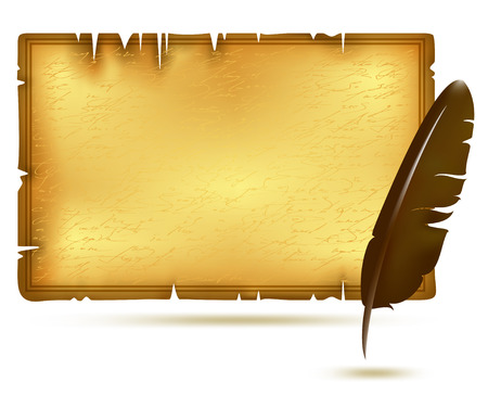 paper with featherのイラスト素材