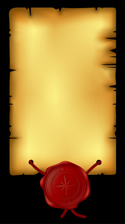 paper with wax sealのイラスト素材