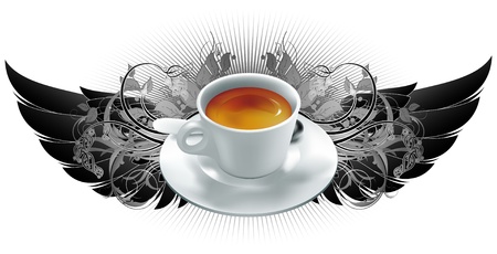 cup of coffee with heraldry elementsのイラスト素材