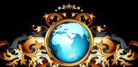 world with ornate frameのイラスト素材