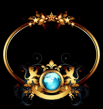 world with ornate frameのイラスト素材