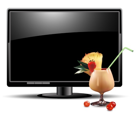 LCD panel with cocktailのイラスト素材