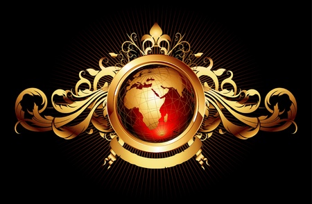 world with ornate frameのイラスト素材