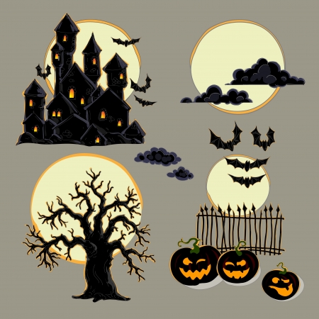 set of halloween elementsのイラスト素材