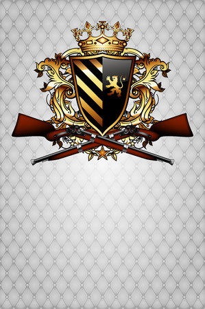 ornamental shield with armsのイラスト素材