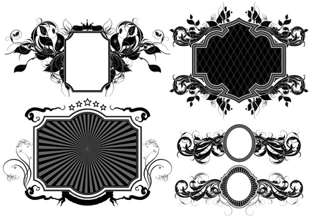 set of ornamental framesのイラスト素材