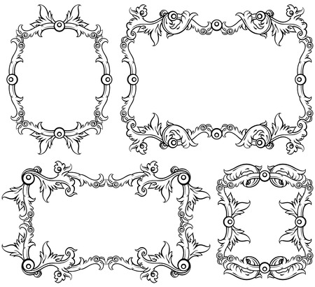 set of ornamental framesのイラスト素材