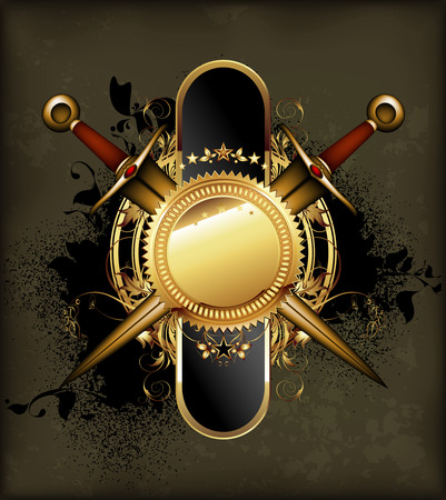 ornamental shield with armsのイラスト素材