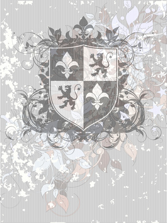 ornamental heraldic shieldのイラスト素材