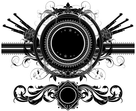 set of ornamental elementsのイラスト素材