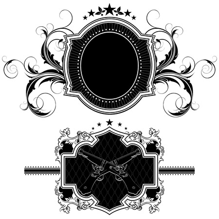 set of ornamental elementsのイラスト素材