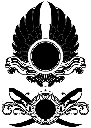 set of ornamental shieldsのイラスト素材