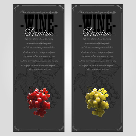 set of wine labelsのイラスト素材