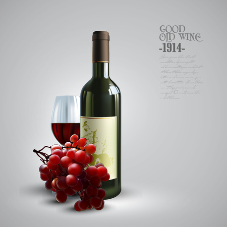 wine and grapevineのイラスト素材