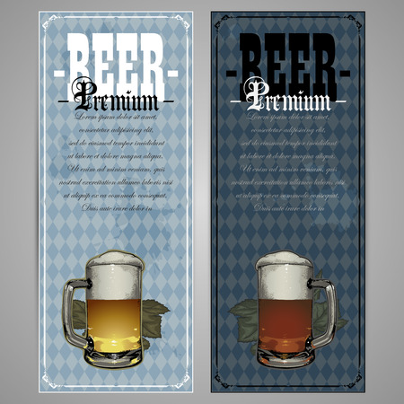 set of beer labelsのイラスト素材